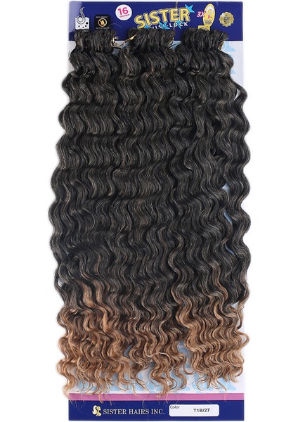 Sister Afro Dalgası Saç - Siyah Karamel Ombreli T1B/27