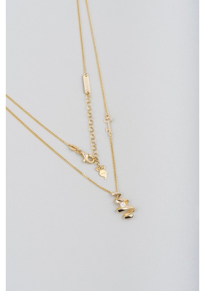 Başarı Basamağı 18 Ayar Sarı Altın Kaplama 48 cm Gümüş Kolye