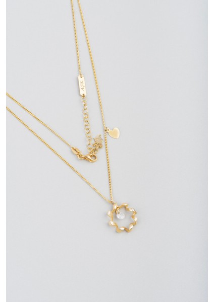 Aşk Basamağı 18 Ayar Sarı Altın Kaplama 47 cm Gümüş Kolye