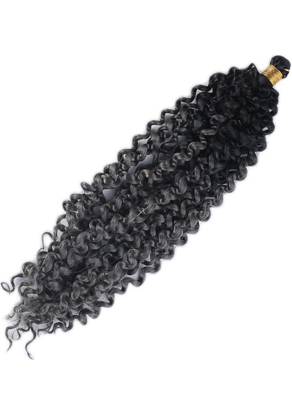 Afro Dalgası Saç - Siyah Koyu Gri Ombreli