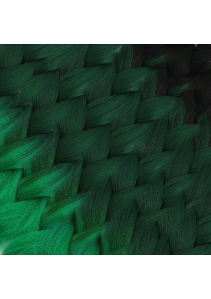 Afrika Örgüsü Ve Rasta Için Sentetik Ombreli Saç - Siyah / Koyu Yeşil / Açık Yeşil fiyatları