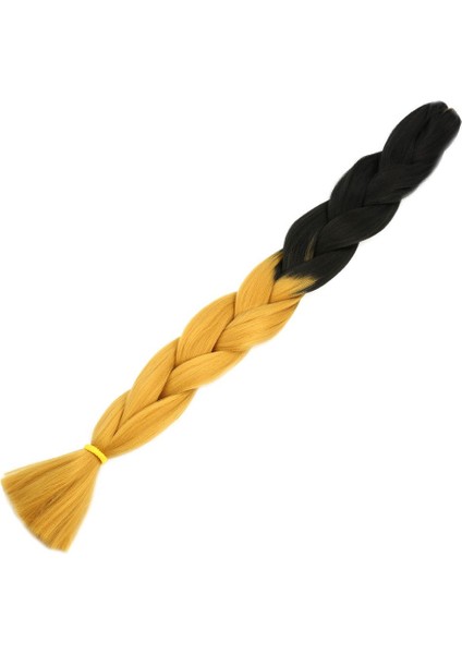 Afrika Örgüsü Ve Rasta Için Sentetik Ombreli Saç - Siyah / Gold Sarı