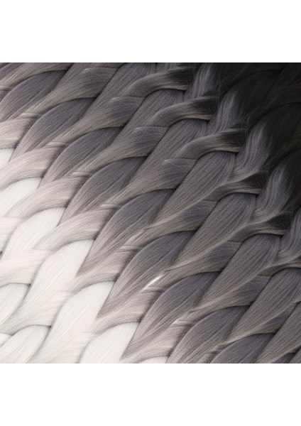 Afrika Örgüsü Ve Rasta Için Sentetik Ombreli Saç - Siyah / Koyu Gri / Açık Gri fiyatları