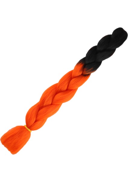 Afrika Örgülük Sentetik Ombreli Saç 100 Gr. - Siyah / Turuncu