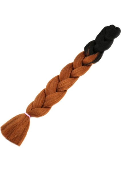 Afrika Örgülük Sentetik Ombreli Saç 100 Gr. - Siyah / Bakır
