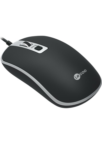 Lenovo Lecoo MS104 USB Kablolu 1600DPI 4 Tuşlu Optik Mouse Siyah