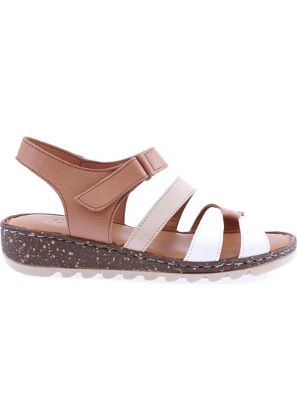 320-23Y Kadin Sirali Bantli Cirtli Sandalet