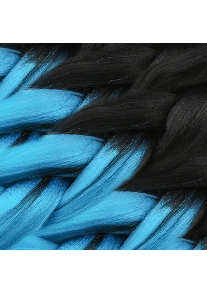 Afrika Örgülük Sentetik Ombreli Saç 100 Gr. - Siyah / Turkuaz Mavi fiyatları