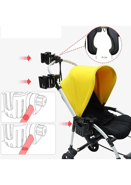 Bebek Arabası Için Bardaklık Telefon Tutucu Ayarlanabilir Çok Fonksiyonlu Tutucu