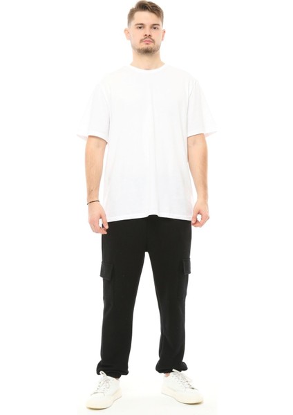 Erkek Kargo Cepli Jogger Eşofman Altı Siyah