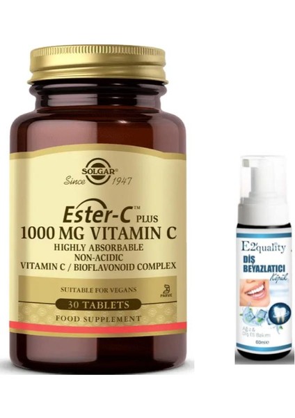 Ester-C Plus 1000 Mg 30 Kapsül - Diş Beyazlatıcı Köpük