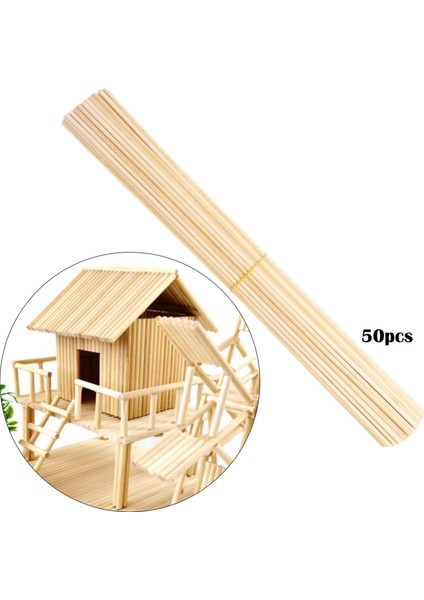 Bitmemiş Bambu Çubuklardan Yuvarlak Çubuk Yapımı, Model Dübel Çubukları 20 6×300MM (Yurt Dışından)