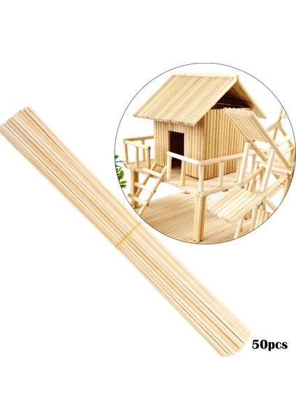 Bitmemiş Bambu Çubuklardan Yuvarlak Çubuk Yapımı, Model Dübel Çubukları 20 6×300MM (Yurt Dışından)