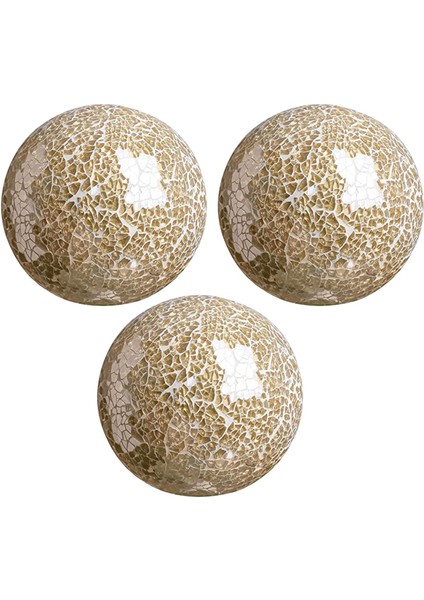 3x Cam Küre Topları 4 " Oturma Odası Vazoları Altın (Yurt Dışından)