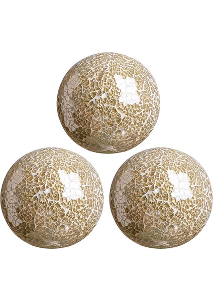3x Cam Küre Topları 4 " Oturma Odası Vazoları Altın (Yurt Dışından) fiyatları