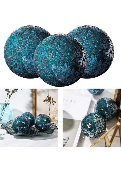 3x Küre Topları Küreler Centerpiece Yemek I Dekoru Mavi (Yurt Dışından) fırsatları