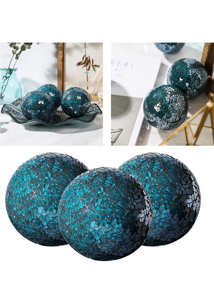 3x Küre Topları Küreler Centerpiece Yemek I Dekoru Mavi (Yurt Dışından) indirimleri