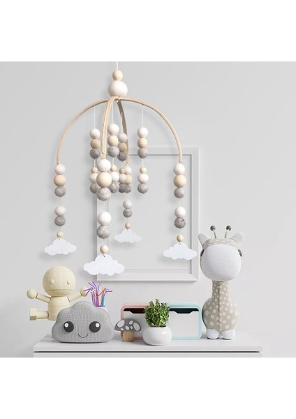 Mobil Rüzgar Çanı Ahşap Yün Topları I Minimalist Rüzgar (Yurt Dışından)