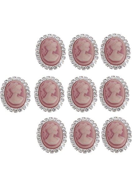 Kristal Düğmeler Rhinestone Oval El Sanatları Dıy Dikiş El Sanatları Dekor 10X Pembe Paketi (Yurt Dışından)