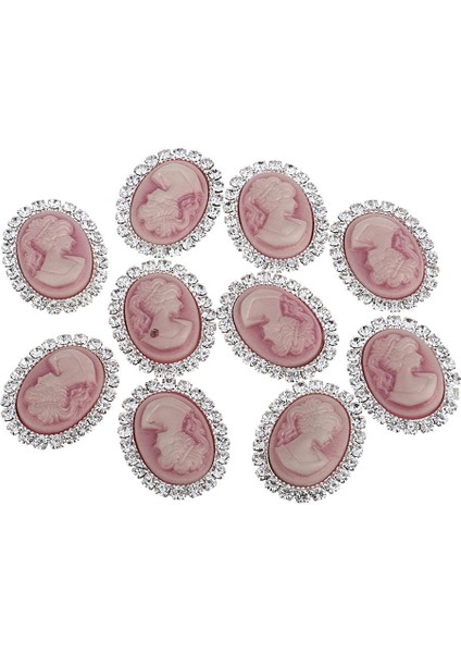 Kristal Düğmeler Rhinestone Oval El Sanatları Dıy Dikiş El Sanatları Dekor 10X Pembe Paketi (Yurt Dışından) fiyatları