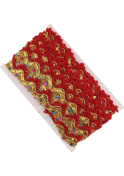 Giysiler Için 14 Metre Altın Payetler Dantel Şerit Süslemeler Kenar Elbise Kostümleri, Kırmızı, 13M Kırmızı 13M (Yurt Dışından)
