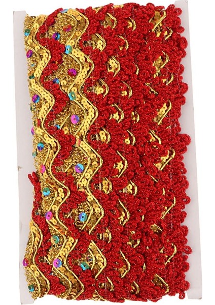 Giysiler Için 14 Metre Altın Payetler Dantel Şerit Süslemeler Kenar Elbise Kostümleri, Kırmızı, 13M Kırmızı 13M (Yurt Dışından) fiyatları