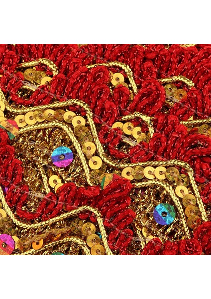 Giysiler Için 14 Metre Altın Payetler Dantel Şerit Süslemeler Kenar Elbise Kostümleri, Kırmızı, 13M Kırmızı 13M (Yurt Dışından) fırsatları