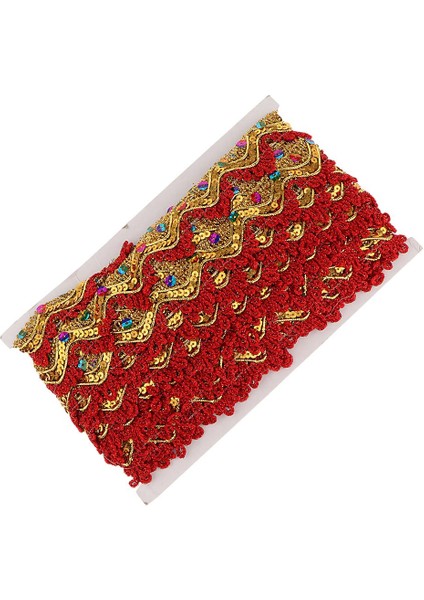 Giysiler Için 14 Metre Altın Payetler Dantel Şerit Süslemeler Kenar Elbise Kostümleri, Kırmızı, 13M Kırmızı 13M (Yurt Dışından) indirimleri