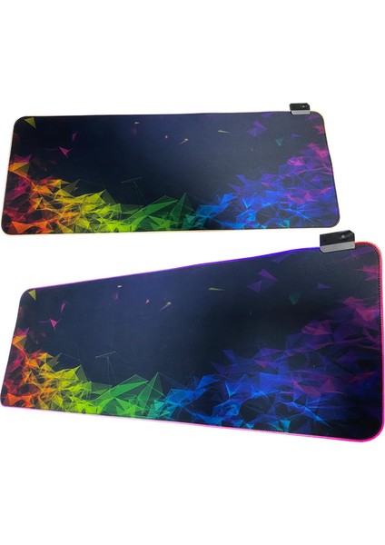 80X30CM Büyük Boy Xxl Resimli Desenli Mousepad Rgb LED Işıklı Gaming Gamer Oyuncu Mouse Pad