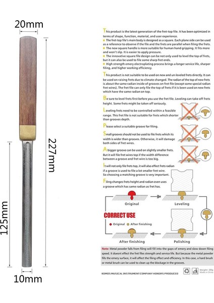 Fret Taçlama Dosyası Fret Dosyası Luthier Aksesuarı (Yurt Dışından)