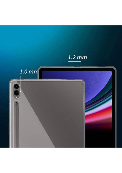 Samsung Galaxy Tab S9+ / S9 Fe+ Uyumlu Şeffaf Silikon Kılıf + Kırılmaz Nano Cam Ekran Koruyucu