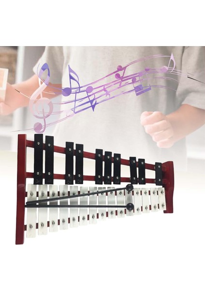 25 Tuşlu Glockenspiel Ksilofon Boyutu 40X25X8CM Kolayca Taşınır Profesyonel (Yurt Dışından)