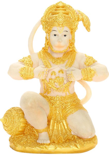 Altın Kaplama Reçine Zanaat Bajranjbali Heykeli Hindu I Idol Heykelcik Geçerli Değildir (Yurt Dışından)