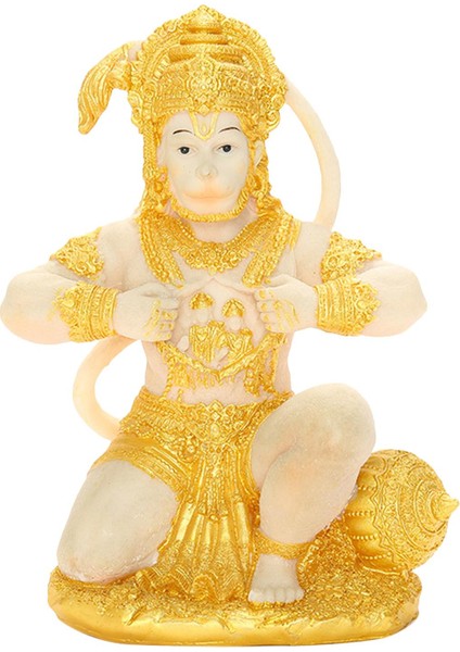 Altın Kaplama Reçine Zanaat Bajranjbali Heykeli Hindu I Idol Heykelcik Geçerli Değildir (Yurt Dışından)