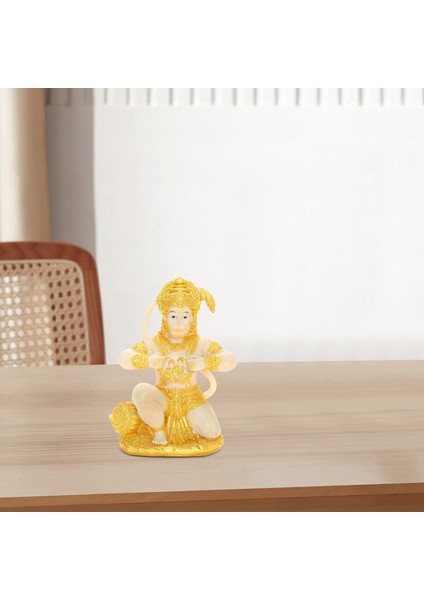 Altın Kaplama Reçine Zanaat Bajranjbali Heykeli Hindu I Idol Heykelcik Geçerli Değildir (Yurt Dışından)
