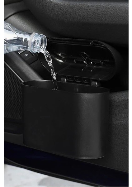 Oto Araba Çöp Kutusu Kapaklı Organizer Çöp Kovası Siyah fırsatları