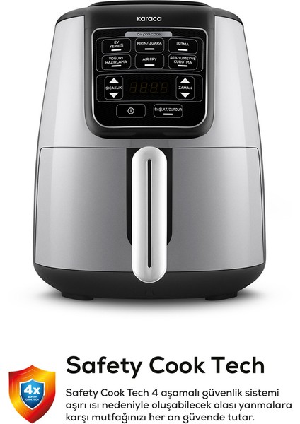 Air Pro Cook Xl 2 In 1 Konuşan Airfryer Cool Gray 4 Kişilik Fritöz