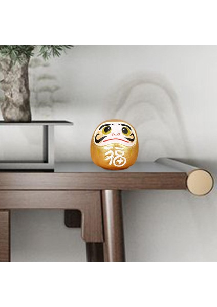 Daruma Heykeli Zanaat Dekoratif Kitaplık Dekor Için Turuncu (Yurt Dışından) modelleri