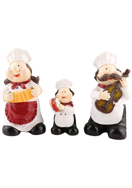 3 Şef Heykeli Figürler Reçine Heykel Aşçı Çiftlik Evi Üstü (Yurt Dışından)