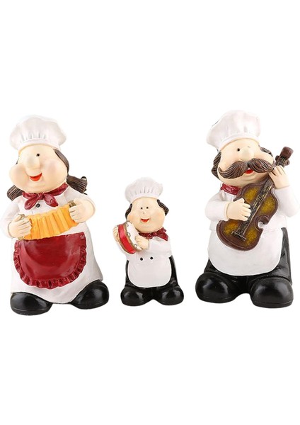 3 Şef Heykeli Figürler Reçine Heykel Aşçı Çiftlik Evi Üstü (Yurt Dışından)
