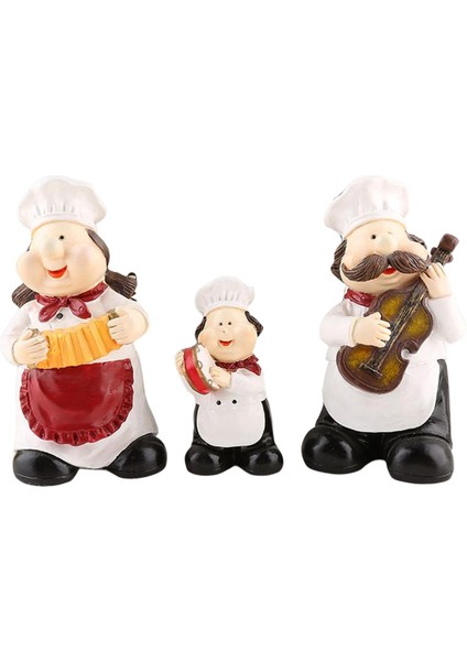 3 Şef Heykeli Figürler Reçine Heykel Aşçı Çiftlik Evi Üstü (Yurt Dışından)