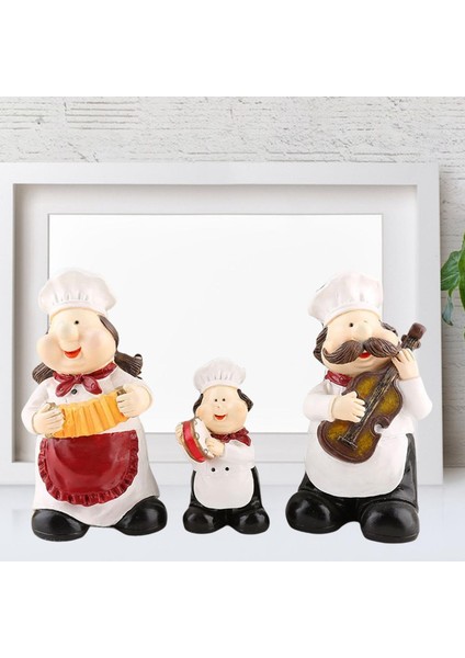3 Şef Heykeli Figürler Reçine Heykel Aşçı Çiftlik Evi Üstü (Yurt Dışından)
