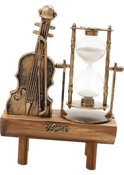 Retro Kum Kum Icı Üstü Süs Ahşap Taban Icı Kum Dekorasyon Sınıf Için 14.5 cm x 7 cm x 21 cm (Yurt Dışından)