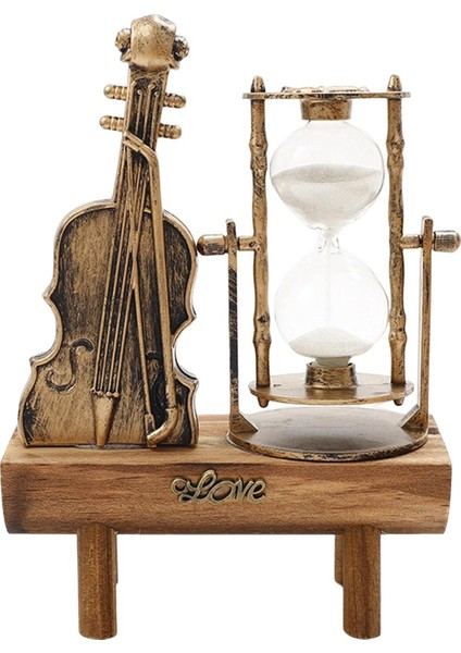 Retro Kum Kum Icı Üstü Süs Ahşap Taban Icı Kum Dekorasyon Sınıf Için 14.5 cm x 7 cm x 21 cm (Yurt Dışından)