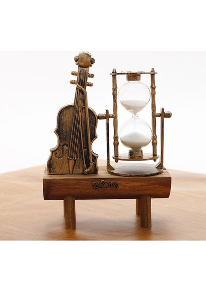 Retro Kum Kum Icı Üstü Süs Ahşap Taban Icı Kum Dekorasyon Sınıf Için 14.5 cm x 7 cm x 21 cm (Yurt Dışından)