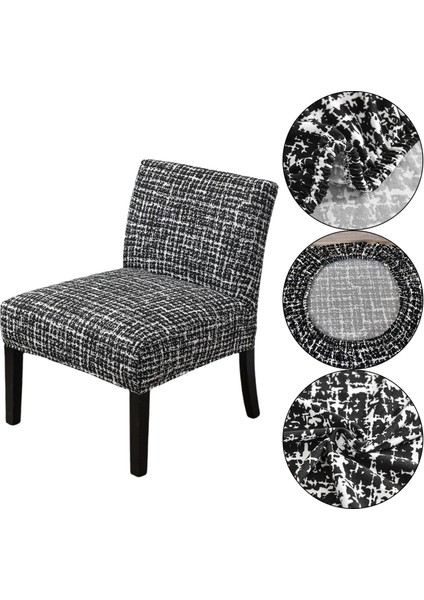 Streç Kolsuz Sandalye Slipcovers Otel Kolsuz Sandalye Siyah Beyaz Için Kolsuz Sandalye Kapakları (Yurt Dışından)