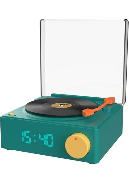 Retro Pikap Bluetooth Hoparlör ve Çalar Saat-Mavi