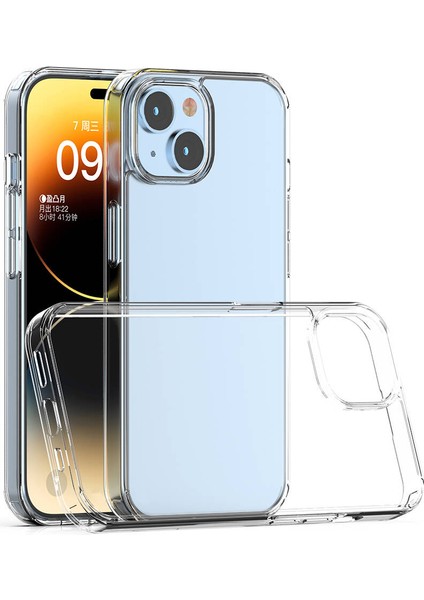Apple iPhone 15 Plus Kılıf Şeffaf Köşe Korumalı Silikon Kapak