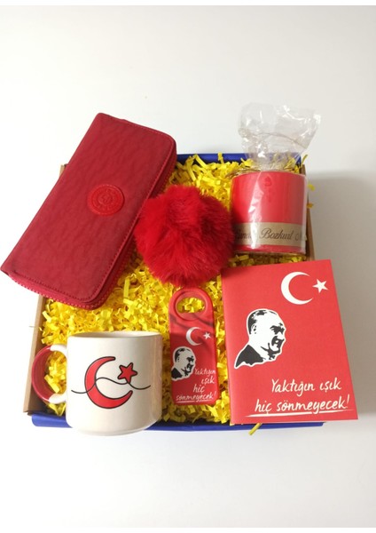 Alanç Gift Sevgiliye, Doğum Günü Hediye Seti Kupa, Cüzdan, Mum, Defter, Açacak, Anahtarlık