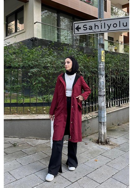 Belden Bağıcıklı Trençkot BRC1906 Bordo
